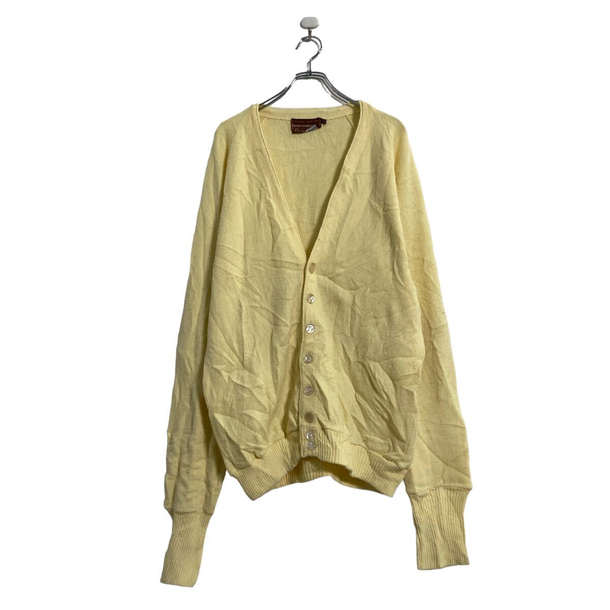 【中古】【古着】 ADDED DIMENSIONS ニット セーター カーディガン XL イエロー Vネック ビッグサイズ 古着卸 アメリカ仕入 a603-6170