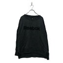 【中古】【古着】 Reebok ロゴ スウェット トレーナー M リーボック ブラック ダークグレー 刺繍 シンプル 裏起毛 古着卸 アメリカ仕入 a603-6...