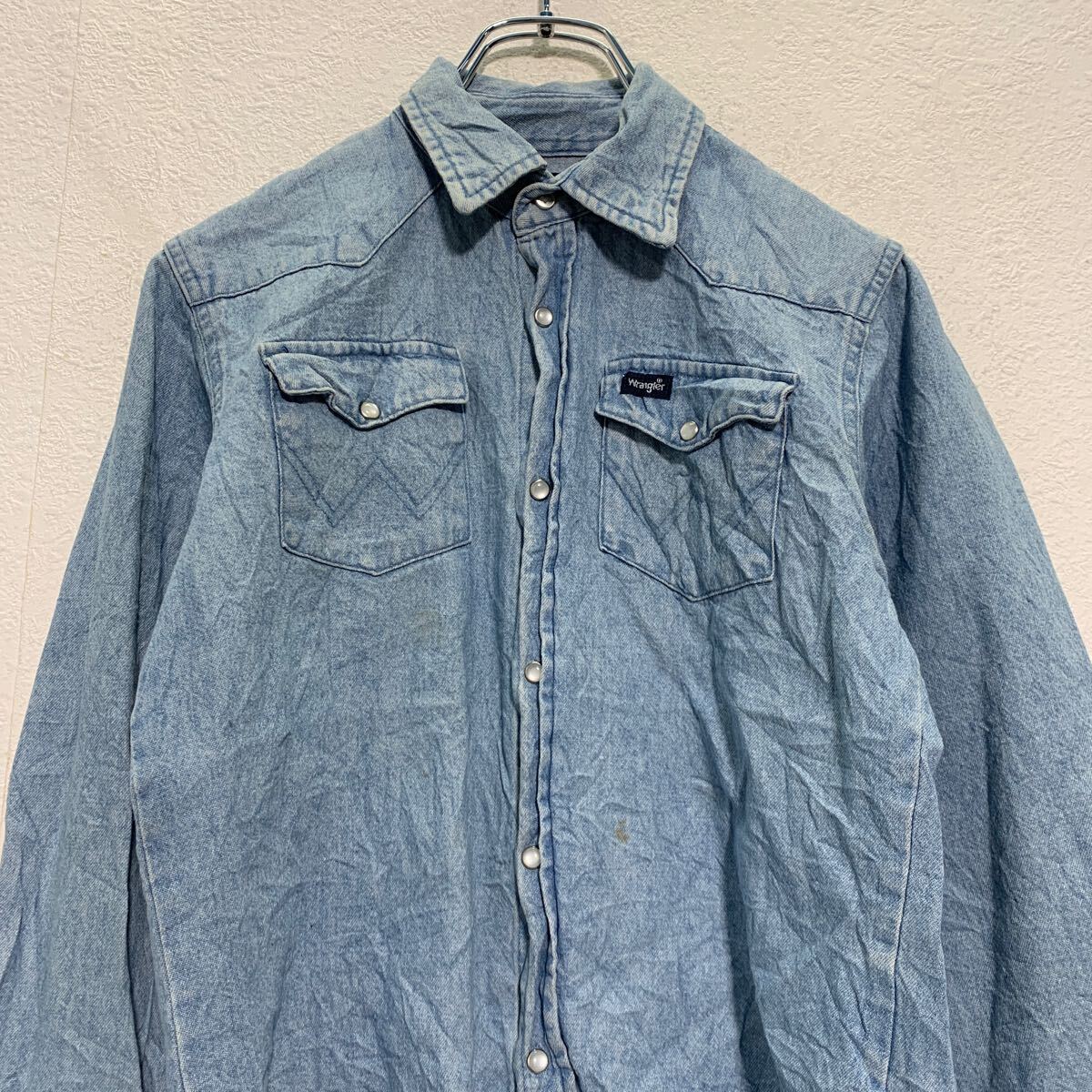 【中古】【古着】 Wrangler 長袖 デニム ウエスタンシャツ L 10-12 140～ キッズ ...