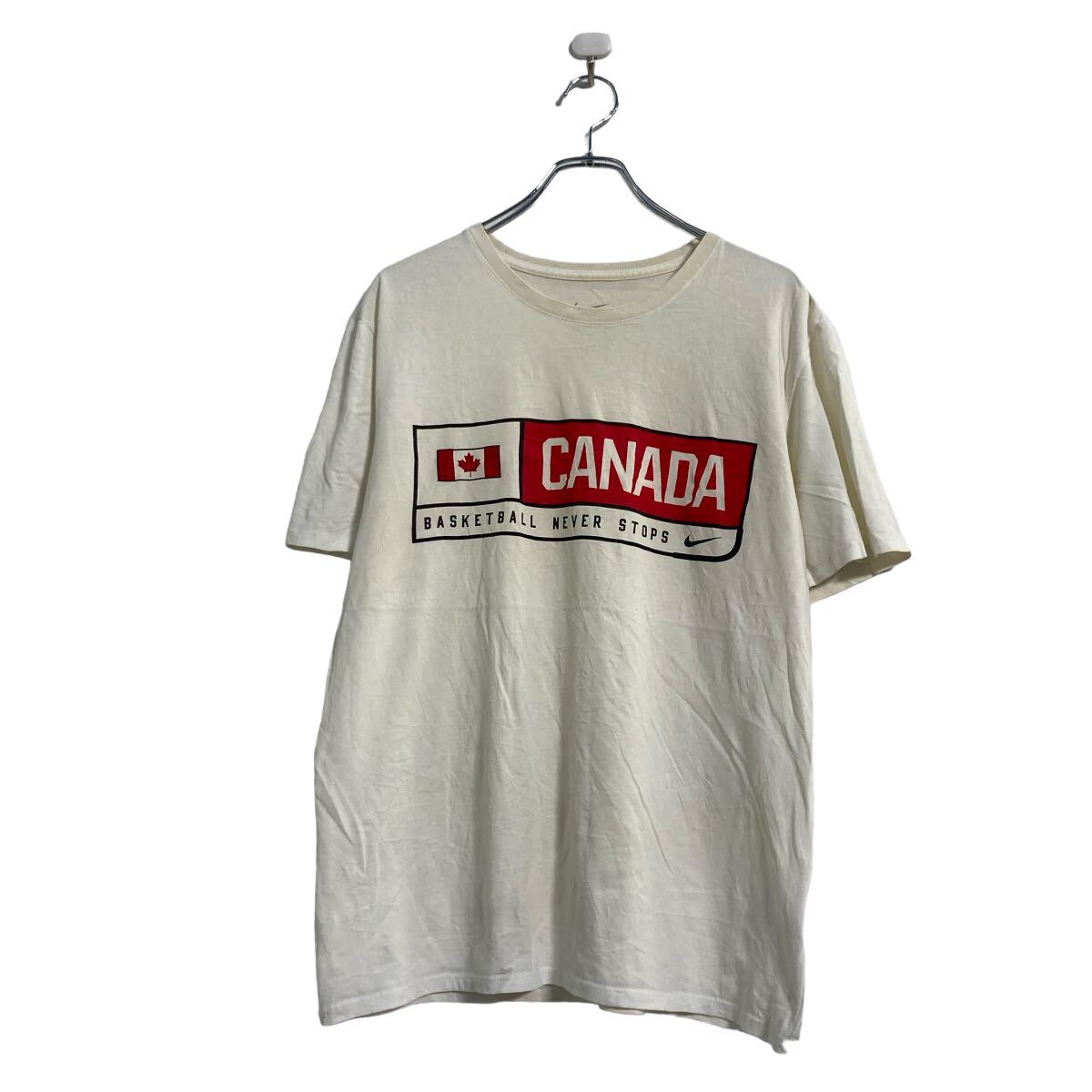 【中古】【古着】 NIKE 半袖 プリント Tシャツ L ホワイト ナイキ カナダ 古着卸 アメリカ仕入 a603-6388