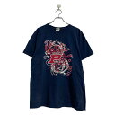 【中古】【古着】 GILDAN 半袖 プリント Tシャツ L ネイビー ギルダン 古着卸 アメリカ仕入 a603-6400