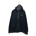 【中古】【古着】 UNDER ARMOUR ロゴ スウェット パーカー S-M アンダーアーマー ブラック プルオーバー 裏起毛 古着卸 アメリカ仕入 a603...