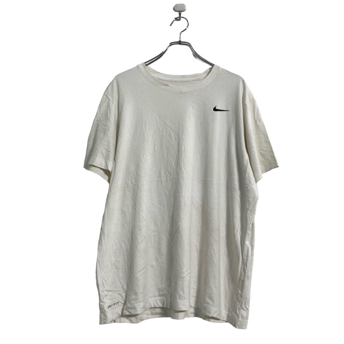 【中古】【古着】 NIKE 半袖 ロゴ Tシャツ XL ホワイト ナイキ ワンポイントロゴ メキシコ製 ドライフィット ビッグサイズ 古着卸 アメリカ仕入 a603-6483