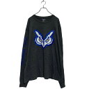 【中古】【古着】 Champion 長袖 プリントTシャツ XL グレー チャンピオン ロンT ロングTシャツ HUSTLIN' OWLS 袖プリント 古着卸 ...