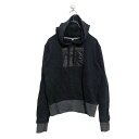 【中古】【古着】 UNDER ARMOUR ロゴ スウェット パーカー XS アンダーアーマー ブラック グレー 裏起毛 プルオーバー 古着卸 アメリカ仕入 a...