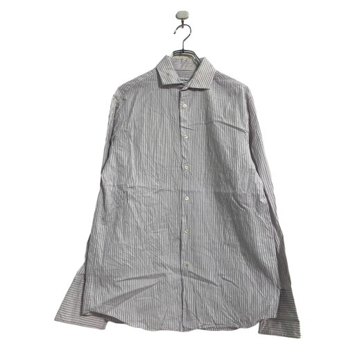 【中古】【古着】 Calvin Klein 長袖 ストライプ シャツ M ホワイト パープル カルバン・クライン カフスボタン 古着卸 アメリカ仕入 a603-6643 【中古】【古着】 Calvin Klein 長袖 ストライプ シャツ M ホワイト パープル カルバン・クライン カフスボタン 古着卸 アメリカ仕入 a603-6643