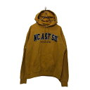 【中古】【古着】 Champion ロゴ スウェット パーカー M チャンピオン マスタード ネイビー プルオーバー ポケット 古着卸 アメリカ仕入 a603-...
