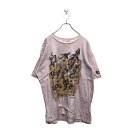 【中古】【古着】 SOUTHERN Land 半袖 プリント Tシャツ XL ピンク ブラウン ベージュ シングルステッチ ビッグサイズ 古着卸 アメリカ仕入 ...