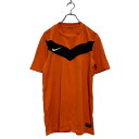 【中古】【古着】 NIKE 半袖 ロゴTシャツ L〜 オレンジ ブラック 切替 ナイキ サッカーシャツ スポーツ ドライフィット 古着卸 アメリカ仕入 a603...