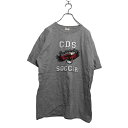 【中古】【古着】 anvil 半袖 プリント Tシャツ L グレー ホワイト レッド アニマル タカ サッカー 古着卸 アメリカ仕入 a603-6794