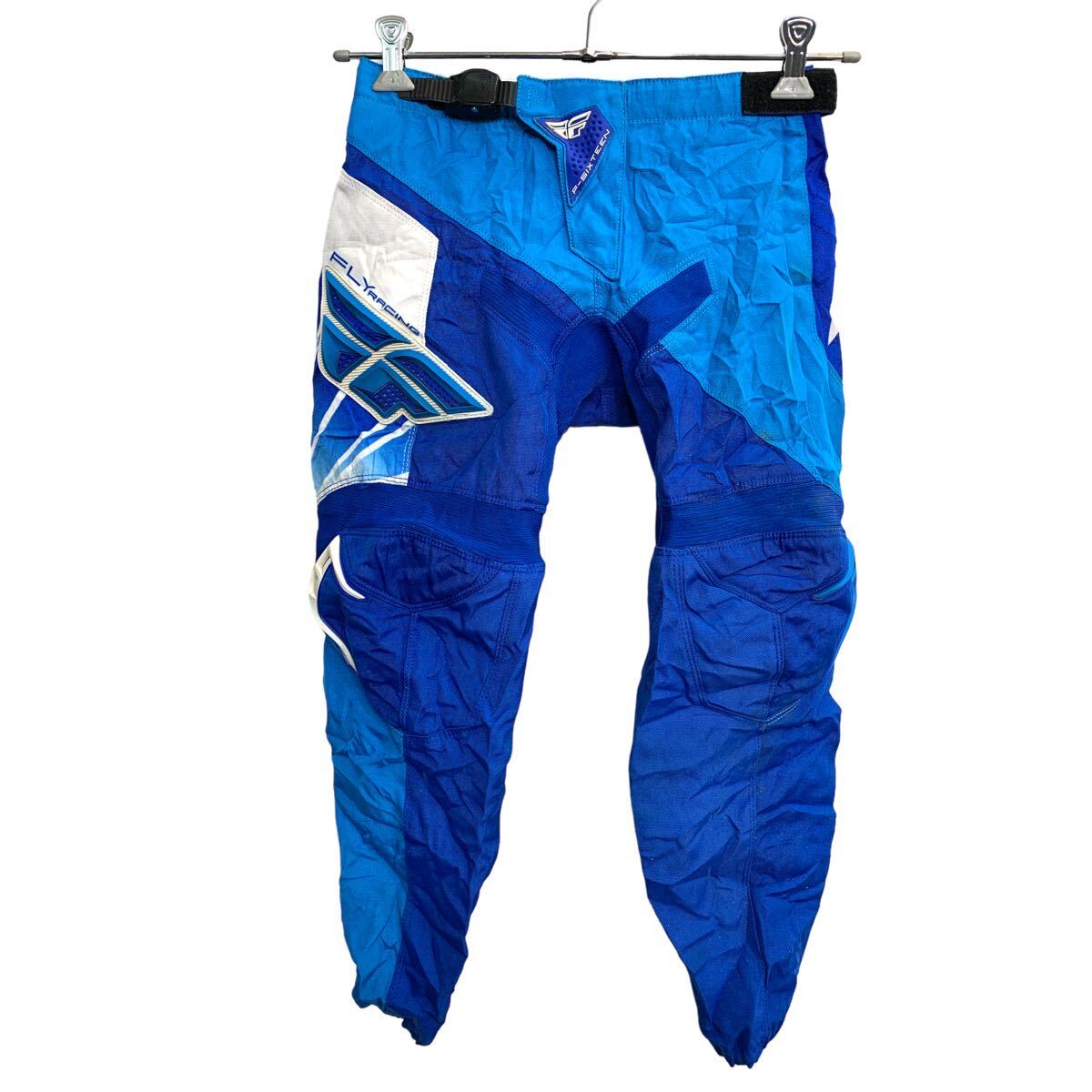 【中古】【古着】 FLY モトクロスパンツ W26 フライ レーシングパンツ ジュニアサイズ ブルー ホワイト ポリエステル 古着卸 アメリカ仕入 2404-27
