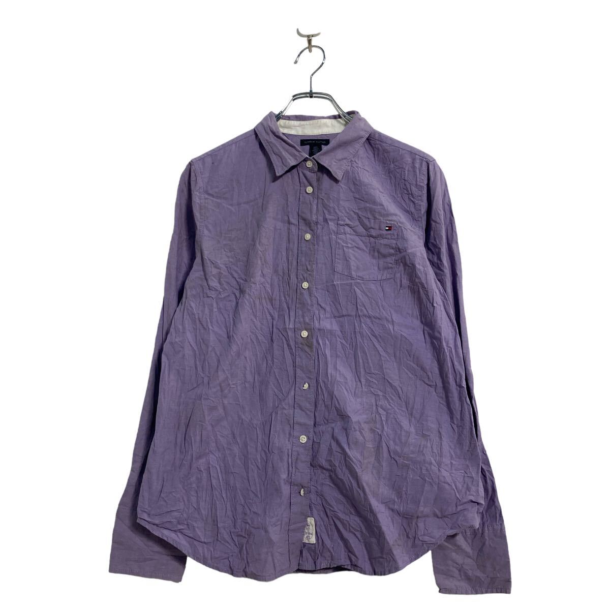 【中古】【古着】 TOMMY HILFIGER 長袖 無地シャツ L パープル トミーヒルフィガー シンプル 古着卸 アメリカ仕入 a603-6875