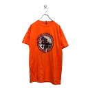 【中古】【古着】 JERZEES 半袖 プリント Tシャツ M ジャージーズ オレンジ レッド ホワイト バックプリント 古着卸 アメリカ仕入 a603-688...