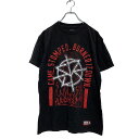 【中古】【古着】 AUTHENTIC 半袖 プリントTシャツ M ブラック レッド メキシコ製 クルーネック バックプリント 炎 古着卸 アメリカ仕入 a603...