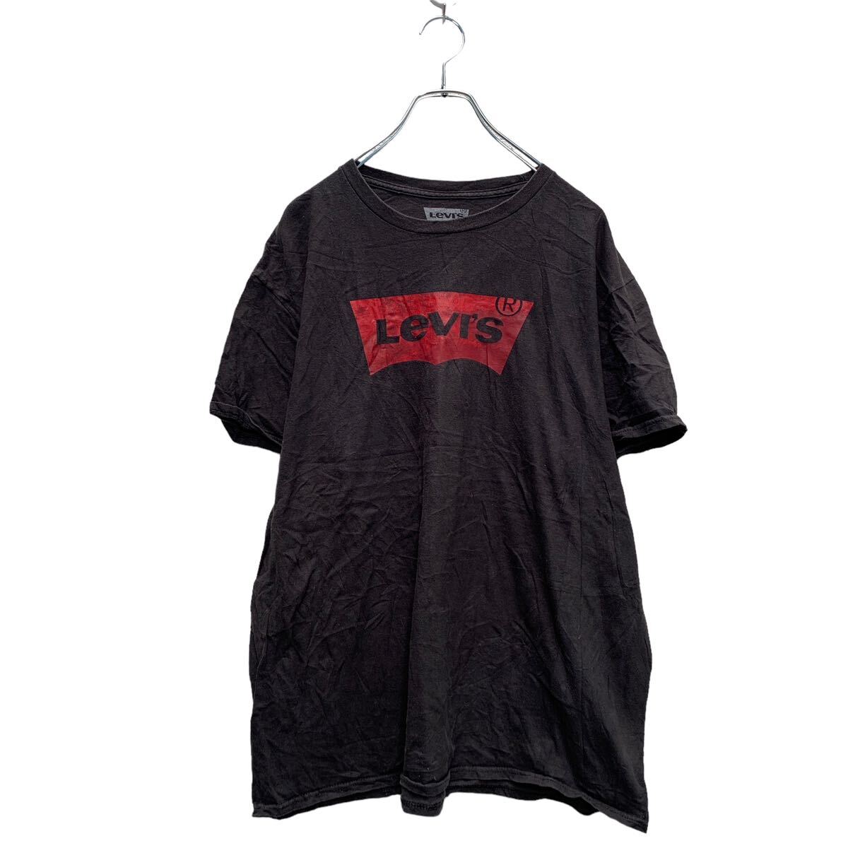 【中古】【古着】 Levi's 半袖 ロゴTシャツ XL ブラック 色落ち レッド リーバイス ビッグサイズ クルーネック 古着卸 アメリカ仕入 a604-5023