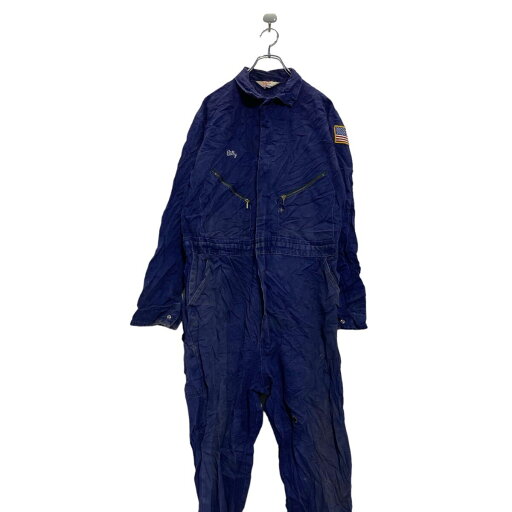 【中古】【古着】 Walls 長袖つなぎ W37 ネイビー ウォールズ アメリカ国旗 ワークウェア 作業服 古着卸 アメリカ仕入 a604-5032 【中古】【古着】 Walls 長袖つなぎ W37 ネイビー ウォールズ アメリカ国旗 ワークウェア 作業服 古着卸 アメリカ仕入 a604-5032