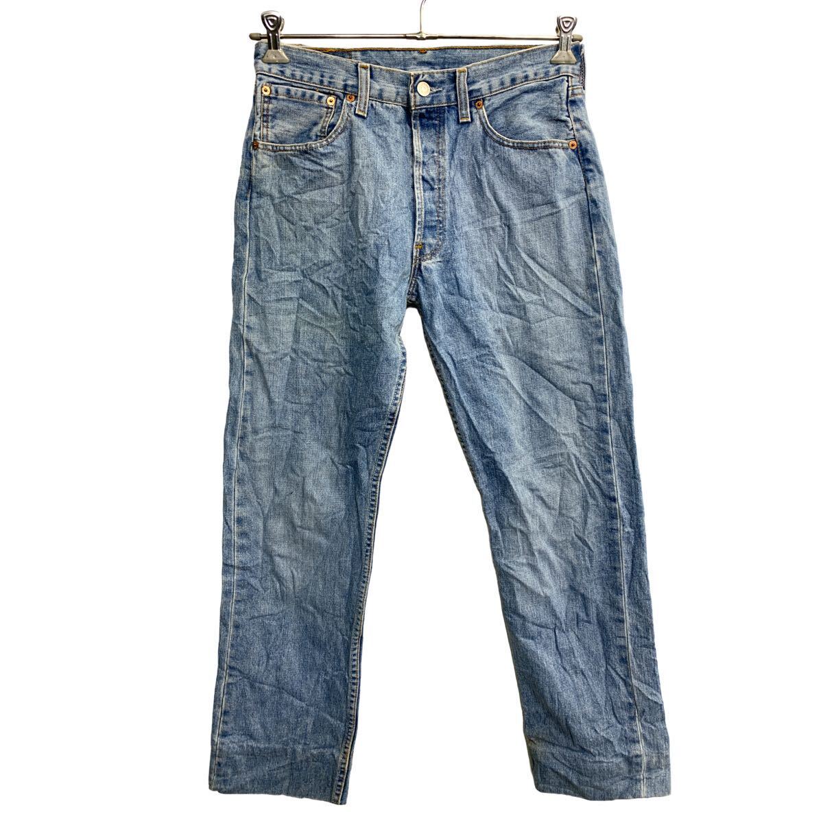 【中古】【古着】 Levi's 501 デニムパンツ W32 リーバイス ボタンフライ ライトブルー コットン 古着卸 アメリカ仕入 2404-100