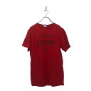 【中古】【古着】 DELTA 半袖 プリント Tシャツ M デルタン レッド ブラック 文字 古着卸 アメリカ仕入 a604-5058