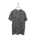 【中古】【古着】 DENIM&FLOWER 半袖 プリント Tシャツ L デニムアンドフラワー グレー ブラック 総柄 古着卸 アメリカ仕入 a604-5074(4)