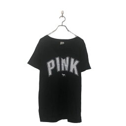 【中古】【古着】 PINK 半袖 ロゴ Tシャツ キッズ L~ ピンク ブラック ホワイト Vネック プリント 古着卸 アメリカ仕入 a604-5128