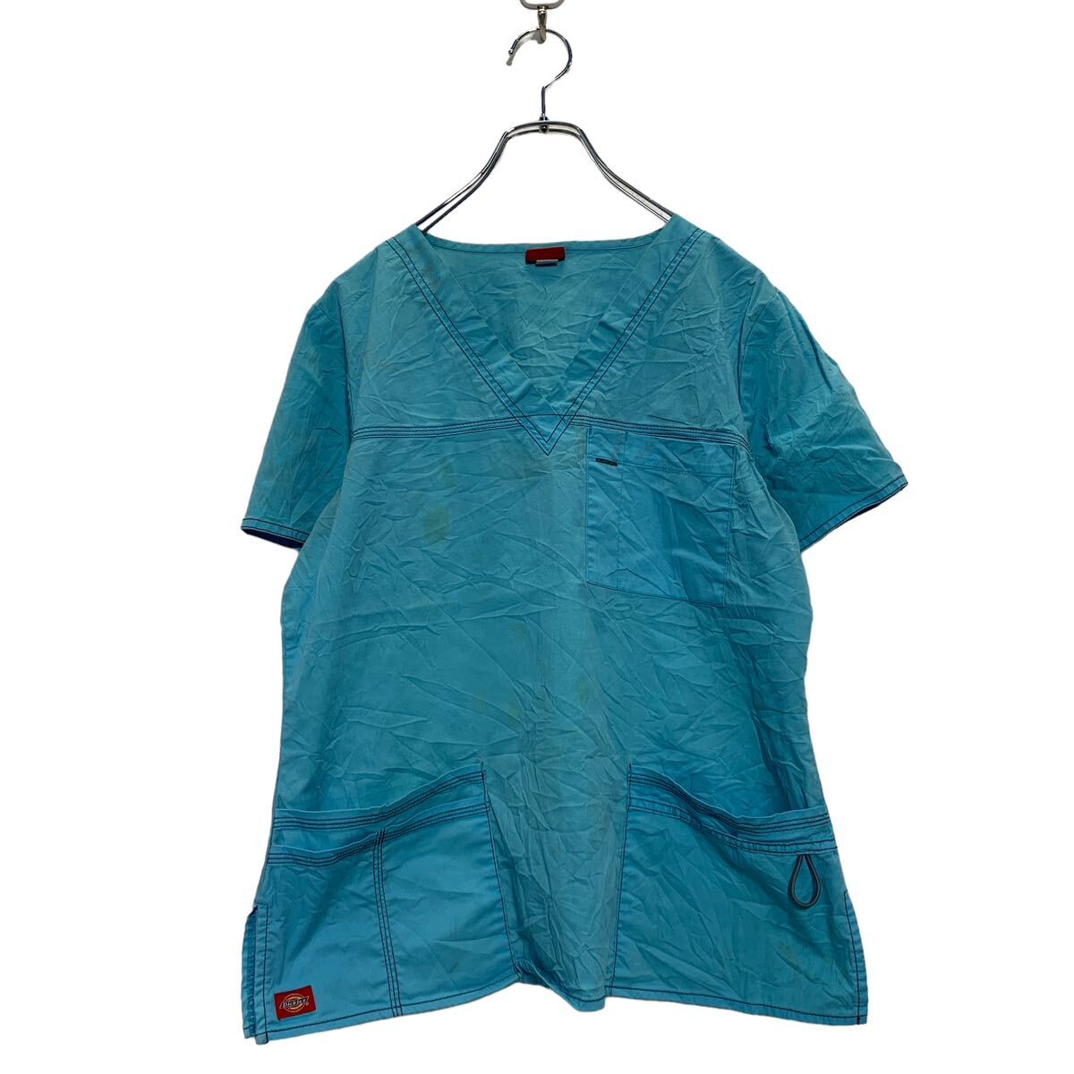 【中古】【古着】 Dickies 半袖 スクラブシャツ M～ レディース ライトブルー ディッキーズ 作業着 古着卸 アメリカ仕入 a604-5174(4.0)