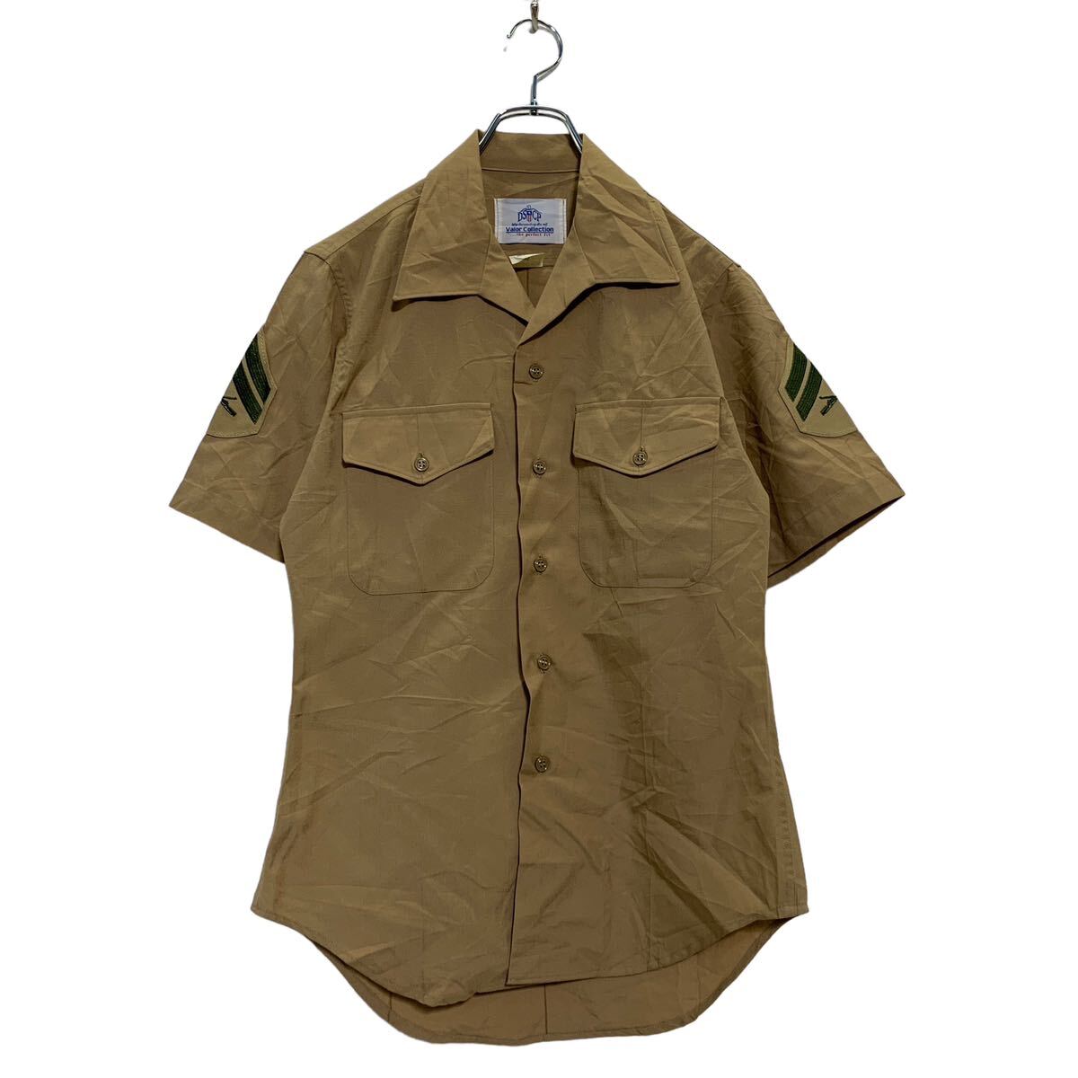 Rakuten - 【中古】【古着】 DSCP US Marine Corps 半袖シャツ 15 L～ カーキ ミリタリー オープンカラー USMC 古着卸 アメリカ仕入 a604-5203