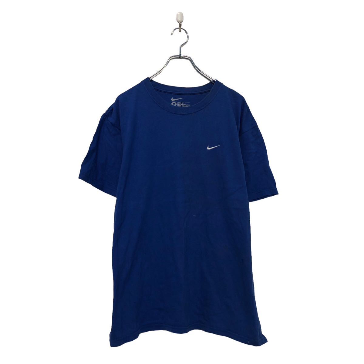 【中古】【古着】 NIKE 半袖 ロゴ Tシャツ ナイキ L ブルー ホワイト 刺繍 クルーネック 古着卸 アメリカ仕入 a604-5378