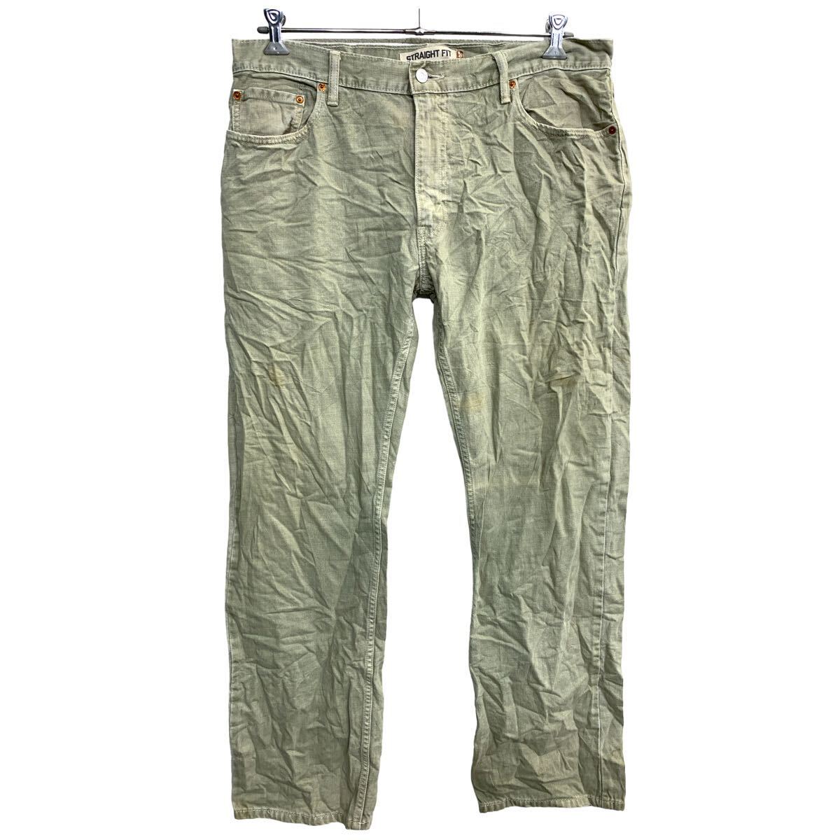 【中古】【古着】 Levi's 505 デニムパンツ W36 リーバイス レギュラーフィット ビッグサイズ クリームライトグリーン 古着卸 アメリカ仕入 2404-227