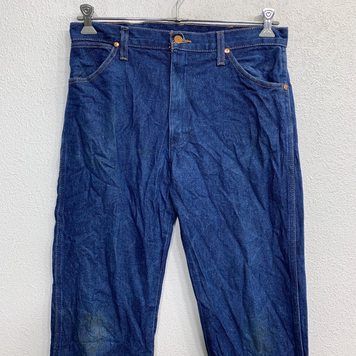 【中古】【古着】 Wrangler カウボーイ ロングパンツ W32 ラングラー 13MWZ ブルー コットン メキシコ製 古着卸 アメリカ仕入 2404-253