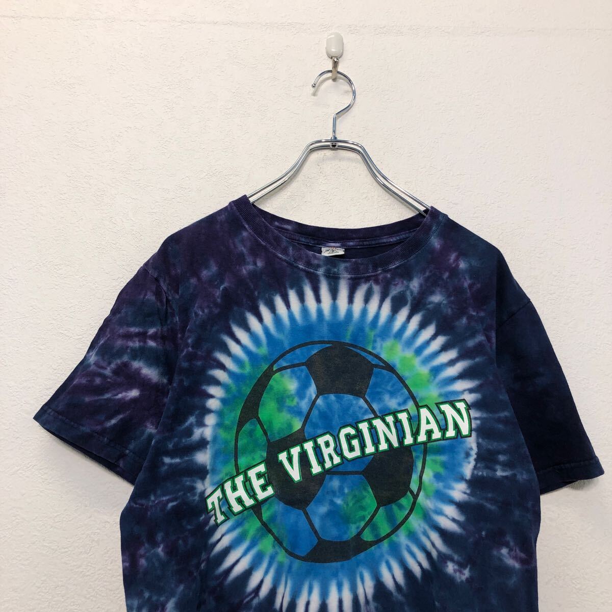 【中古】【古着】 半袖 タイダイ Tシャツ S パープル ブルー サッカー バックプリント 古着卸 アメリカ仕入 a604-5430