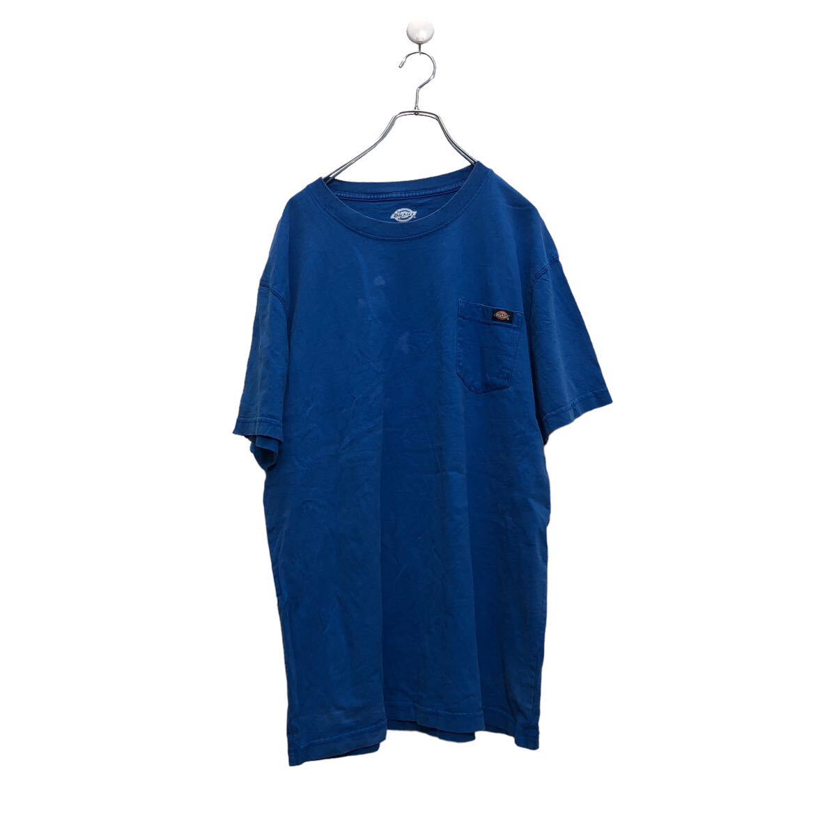 【中古】【古着】 Dickies 半袖 ロゴ Tシャツ XL ディッキーズ ブルー 無地 シンプル ビッグサイズ クルーネック 古着卸 アメリカ仕入 a604-5462