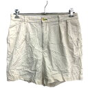 【中古】【古着】 TOMMY HILFIGER チノショートパンツ W34 トミーヒルフィガー タック ホワイトクリーム コットン 古着卸 アメリカ仕入 2404-397