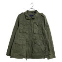 【中古】【古着】 TOMMY HILFIGER ミリタリージャケット レディース L カーキ トミーヒルフィガー ウエスト絞り 古着卸 アメリカ仕入 a604-5557