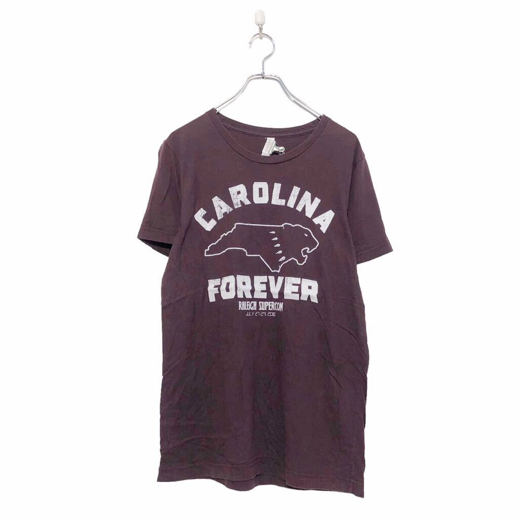 【中古】【古着】 CANVAS 半袖 プリント Tシャツ M キャンバス バーガンディ ホワイト 文字 クルーネック 古着卸 アメリカ仕入 a604-5642