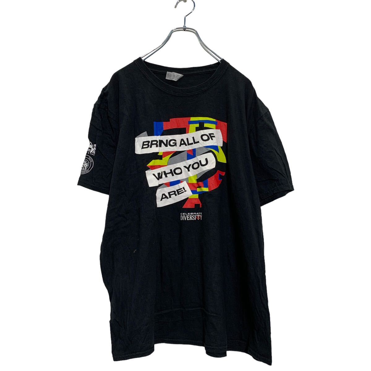 【中古】【古着】 GILDAN 半袖 プリントTシャツ XL ブラック ホワイト ギルダン ビッグサイズ クルーネック CTロゴ 古着卸 アメリカ仕入 a604-5706