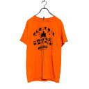 【中古】【古着】 JERZEES 半袖 プリントTシャツ S ネオンオレンジ ジャージーズ クルーネック ハロウィン 古着卸 アメリカ仕入 a604-5818