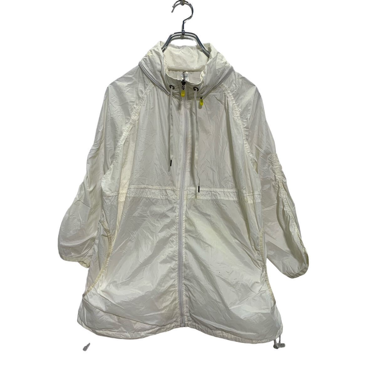 【中古】【古着】 kyodan 七分袖 ジップアップ ジャケット L レディース オフホワイト 薄手 ドローコード ポリエステル 古着卸 アメリカ仕入 a604-5850