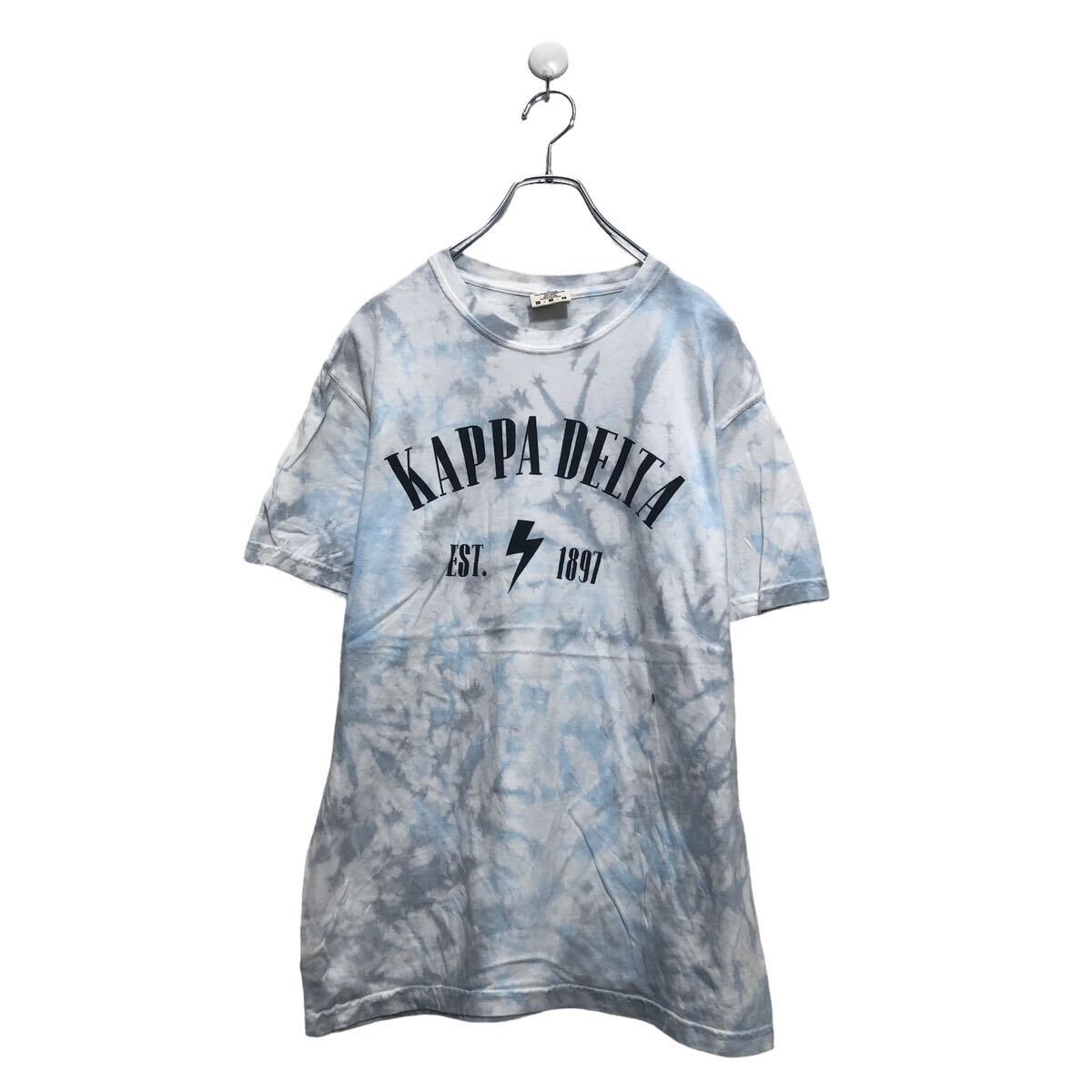 【中古】【古着】 COMFORT COLORS 半袖 タイダイ Tシャツ M ホワイト ライトブルー プリント 古着卸 アメリカ仕入 a604-5879