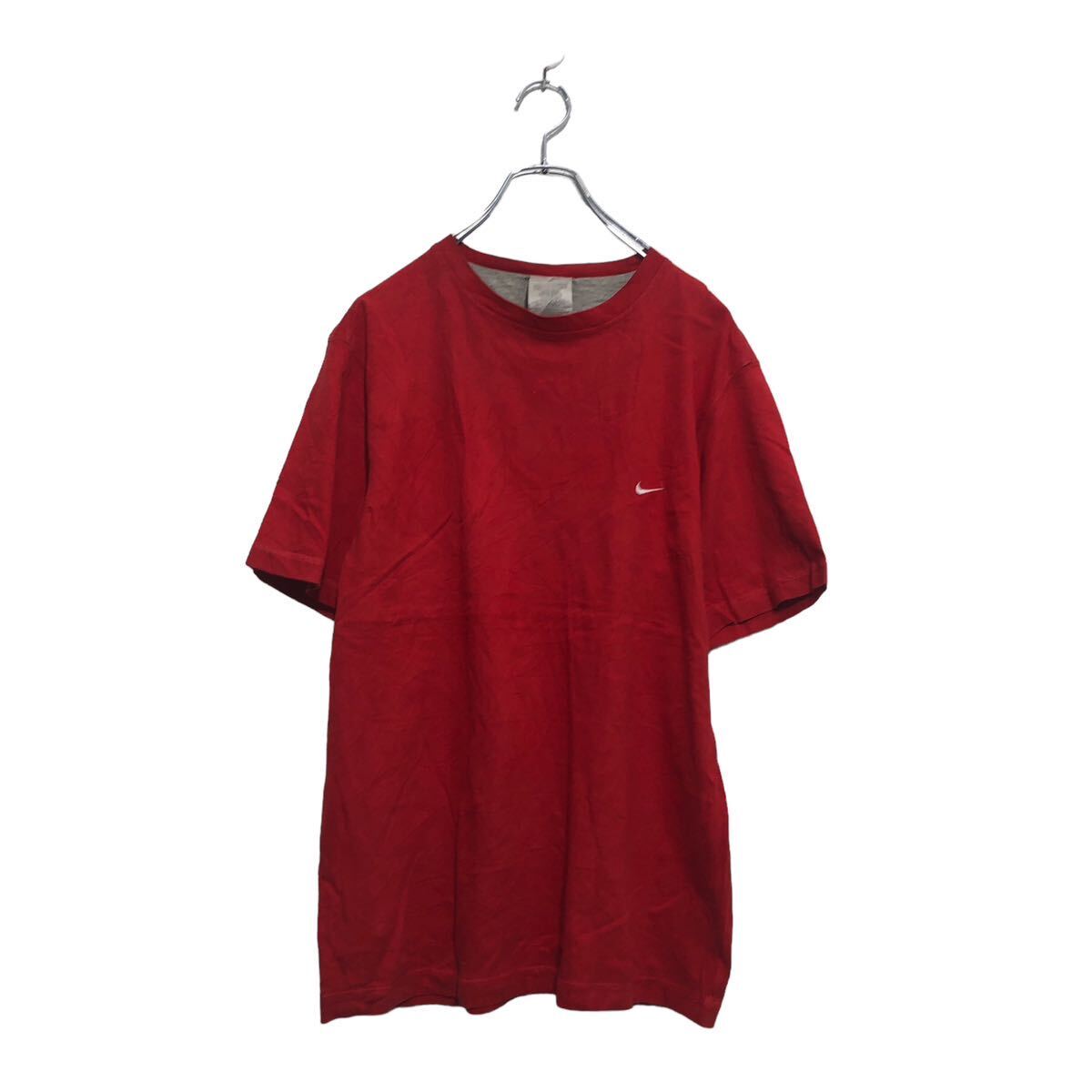 【中古】【古着】 NIKE 半袖 ロゴ Tシャツ ナイキ M レッド シンプル 無地 刺繍 クルーネック 古着卸 アメリカ仕入 a604-5912