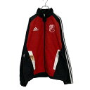 【中古】【古着】 adidas ジップアップ ナイロンジャケット XL~ ブラック レッド アディダス バックプリント ポリエステル 古着卸 アメリカ仕入 a604-6071(4)