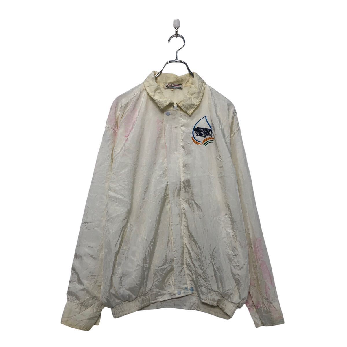 【中古】【古着】 ART sports ナイロン ジップアップ ジャケット アートスポーツ ホワイト ブルゾン 古着卸 アメリカ仕入 a604-6149