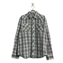 【中古】【古着】 Levi's 長袖 チェック シャツ L グレー ホワイト リーバイス ウエスタン 古着卸 アメリカ仕入 a604-6166