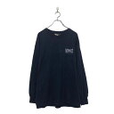 【中古】【古着】 JERZEES 長袖 プリント Tシャツ ジャージーズ L ネイビー ホワイト バックプリント ロンT 古着卸 アメリカ仕入 a604-6251(4)