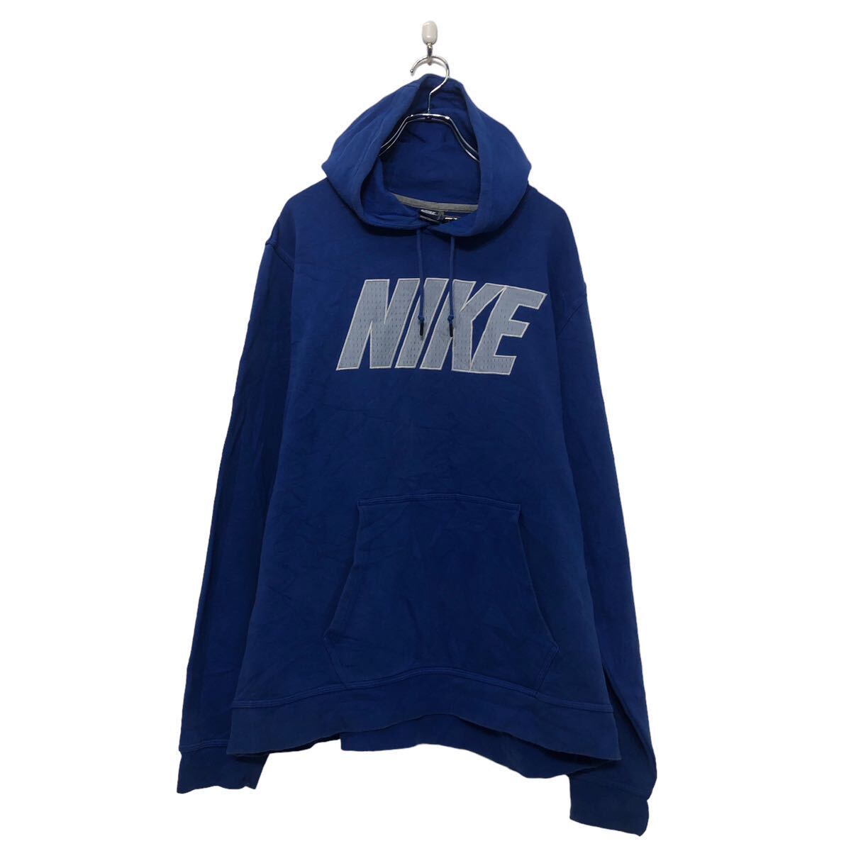 【中古】【古着】 NIKE ロゴ スウェット パーカー XXL ナイキ ブルー プルオーバー ビッグサイズ ポケット 裏起毛 古着卸 アメリカ仕入 a604-6262