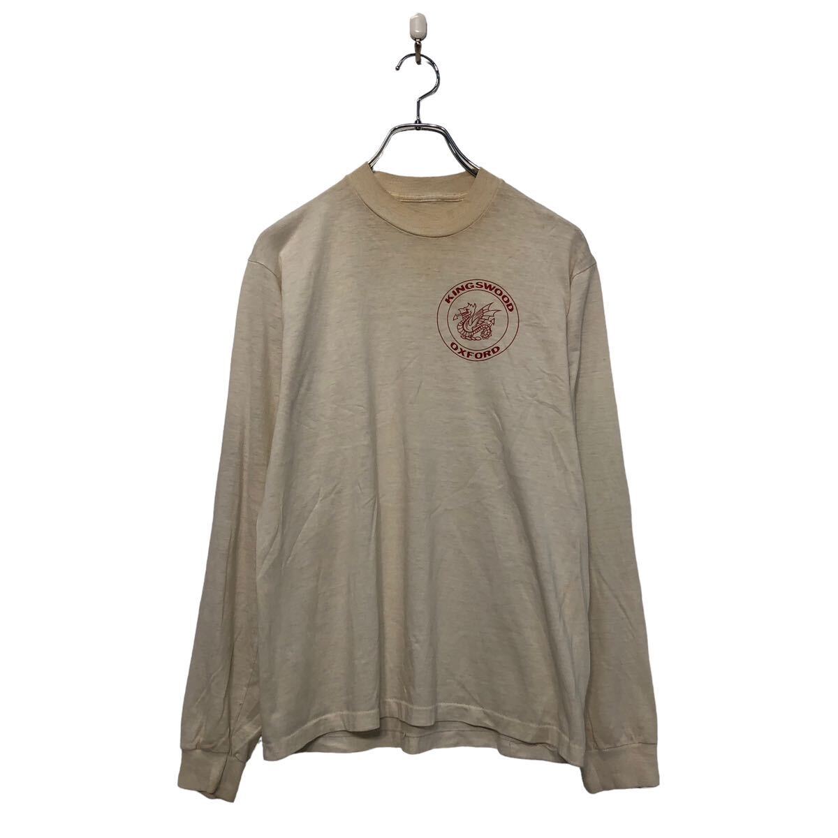 【中古】【古着】 長袖 プリント Tシャツ L~ ホワイト レッド 袖プリント ロンT ロングTシャツ 古着卸 アメリカ仕入 a604-6283