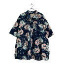 【中古】【古着】 W&B 半袖 柄シャツ 4XL ネイビー ピンク ホワイト ブルー 花柄 ビッグサイズ 古着卸 アメリカ仕入 a604-6455