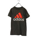 【中古】【古着】 adidas 半袖 ロゴTシャツ S グレージュ ネオンオレンジ アディダス クルーネック ビッグロゴ 古着卸 アメリカ仕入 a604-659...