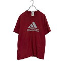 【中古】【古着】 adidas 半袖 ロゴTシャツ M バーガンディ アディダス クルーネック ビッグロゴ 古着卸 アメリカ仕入 a604-6597