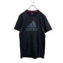 【中古】【古着】 adidas 半袖 ロゴTシャツ S ブラック アディダス クルーネック クライマライトコットン ビッグロゴ 古着卸 アメリカ仕入 a604-...