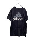【中古】【古着】 adidas 半袖 ロゴTシャツ M ブラック アディダス クルーネック ビッグロゴ 古着卸 アメリカ仕入 a604-6652